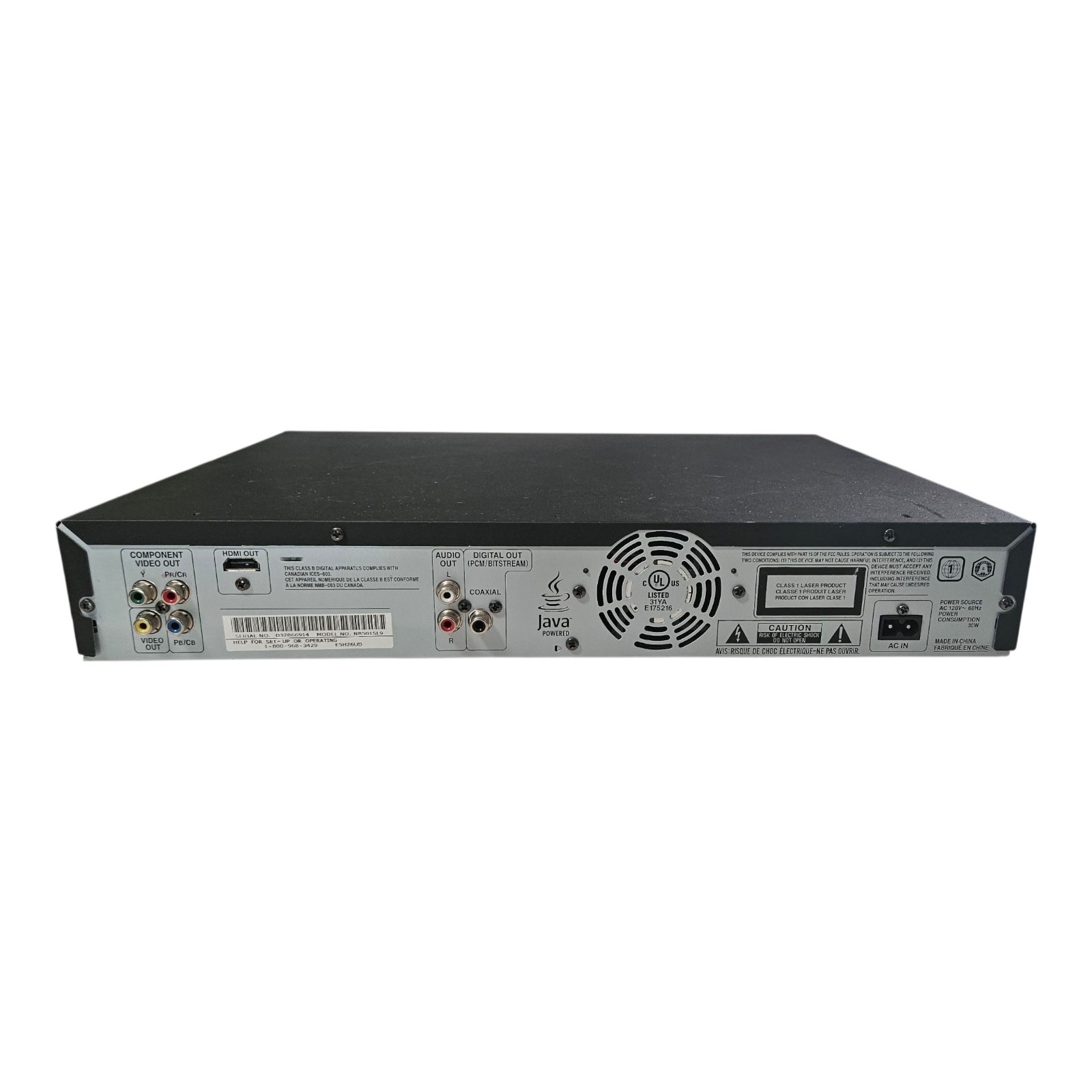 Sylvania NB501SL9 Blu-Ray Player 1080p Java Composite Tested Working