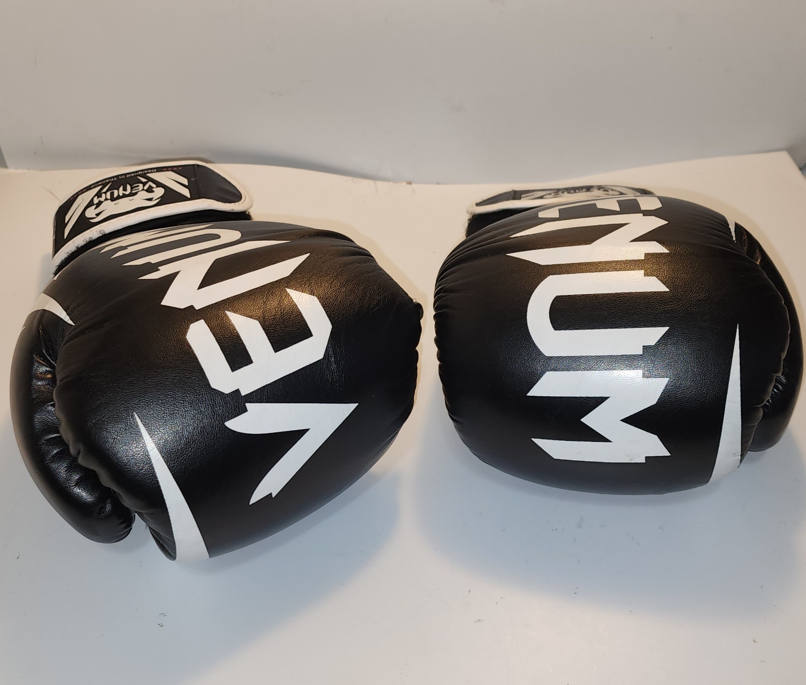 Venum Elite Boxing Gloves.Black 16 Oz. Needs Stitching Repair. See pics.. AS-iS.