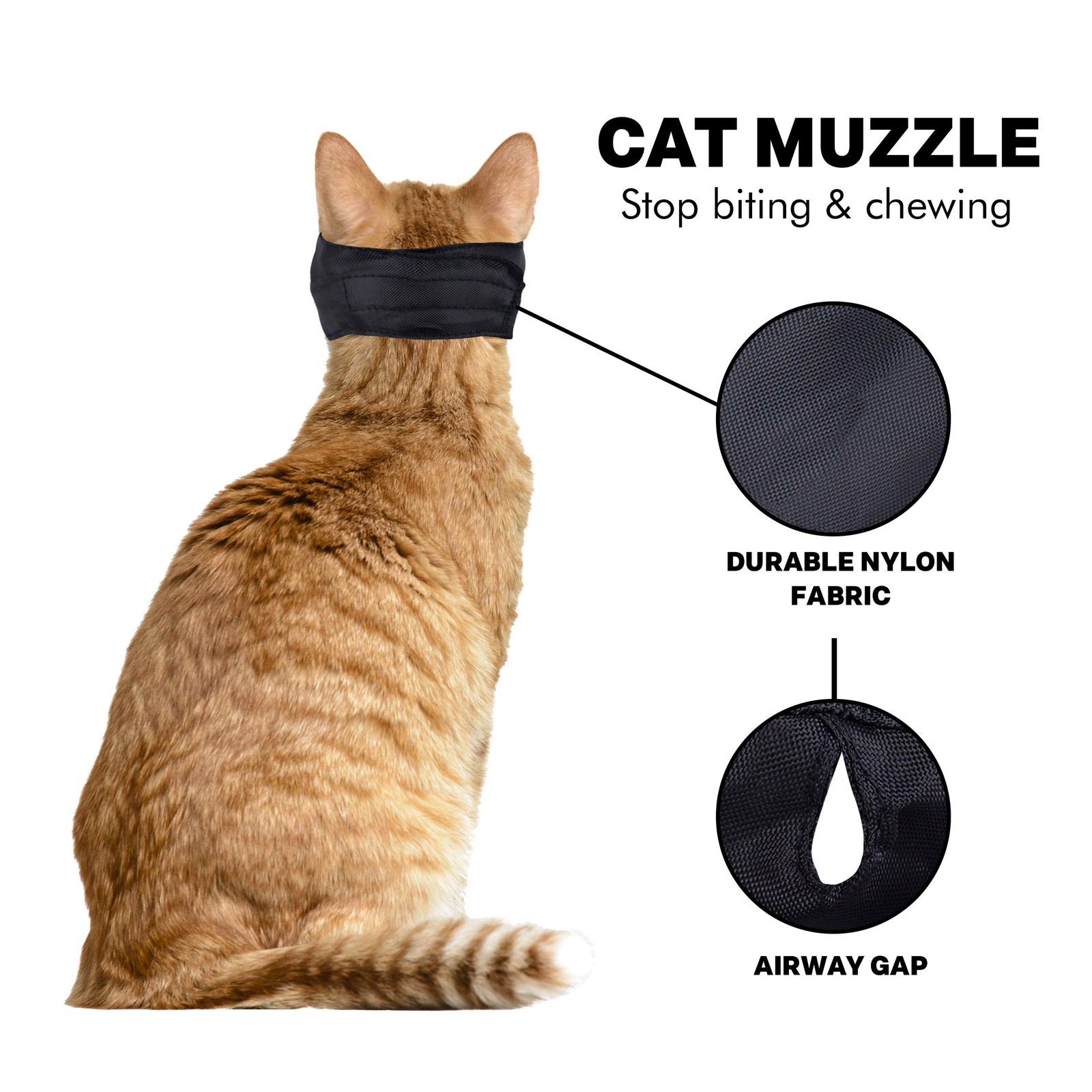 - Cat Muzzle for Grooming - Gentle and Soft Muzzle - Cat Grooming Supplies - ...