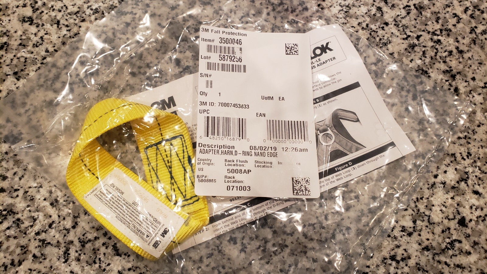 NEW 3M DBI-SALA 3500046 Nano-Lok edge Web Loop Harness Adaptor - FAST SHIP!