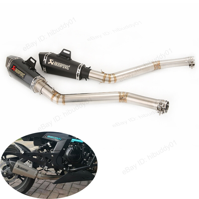 For CF-Moto 400NK 650NK 650MT 2014-2024 Exhaust Tips Mid Pipe Muffler Silencer