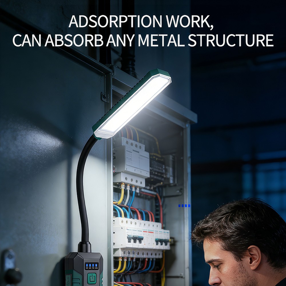 LED Work Light with Flexible Gooseneck Rechargeable Flashlight for Repairs