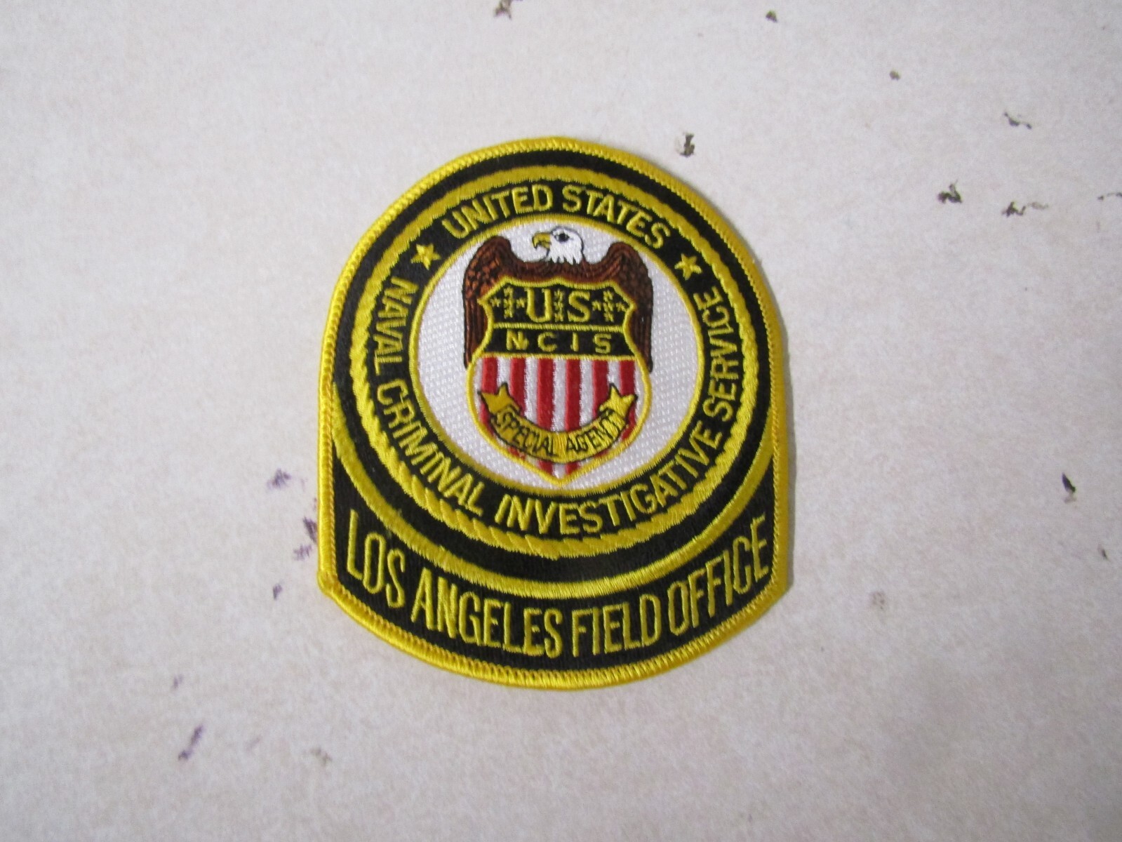 MILITARY PATCH SEW ON OLDER US NAVAL CRIMINAL INVESTIGATIVE SERVICES LOS ANGELES