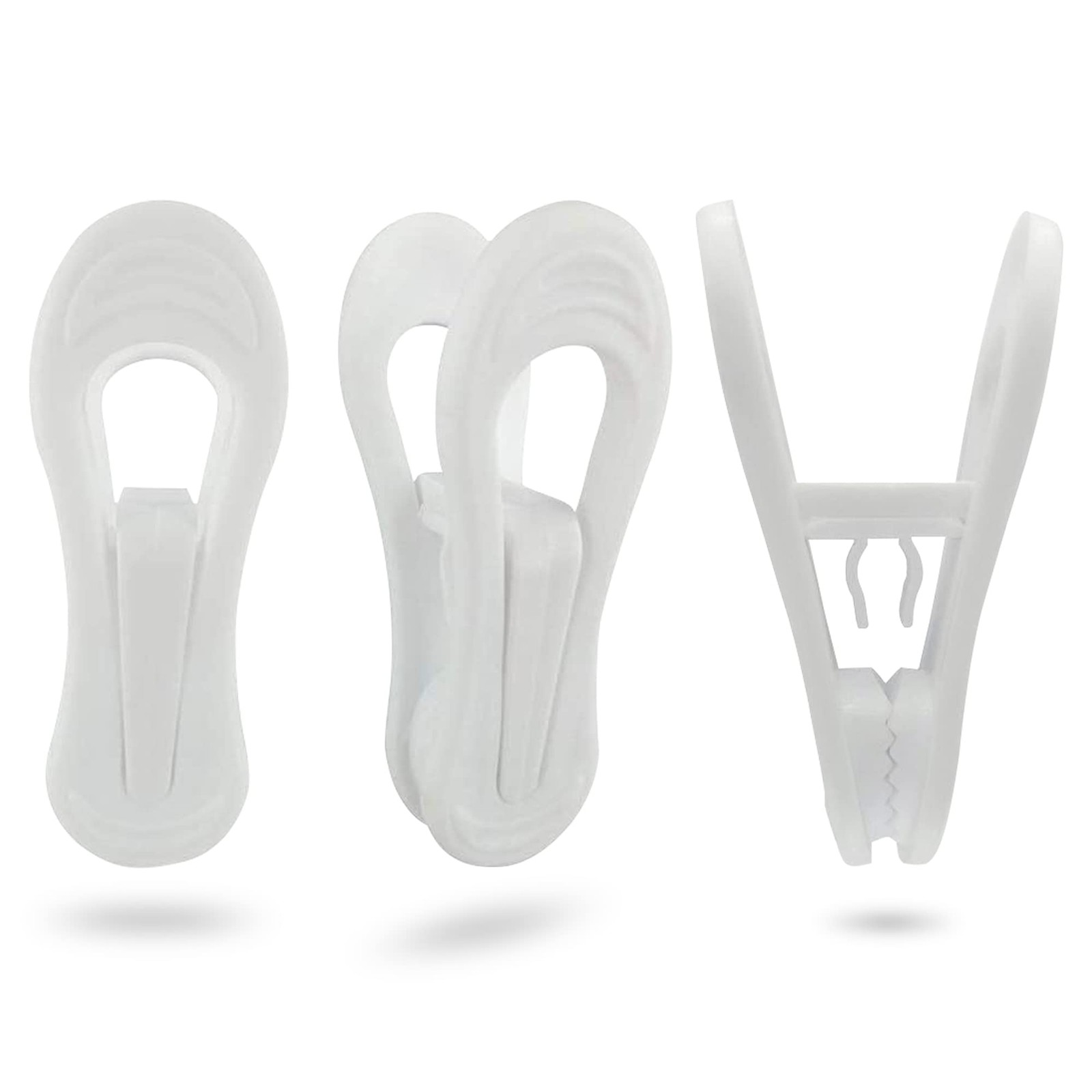 Hanger Clips 30 Pack, Multi-Purpose Hanger Clips for Hangers, White Finger Cl...