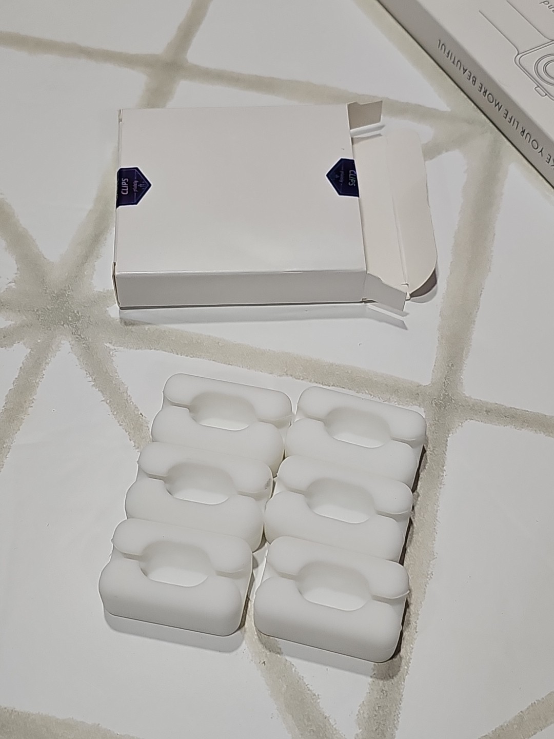 6 Pack White Cord Organizer Cable Clips, Silicone Adhesive