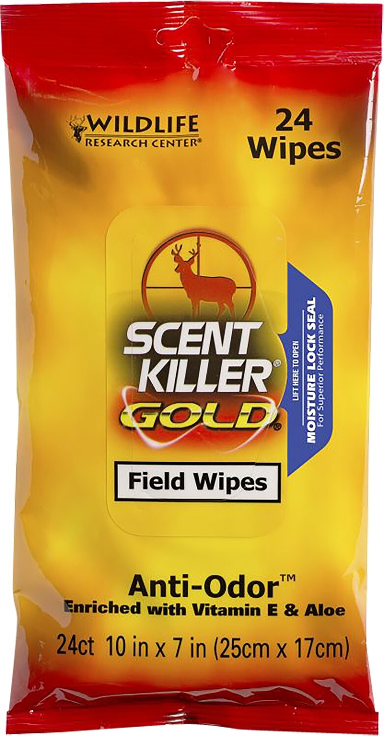Wildlife Research 1295 Scent Killer Gold Field Wipes Odor Eliminator Wipes 24 Pa