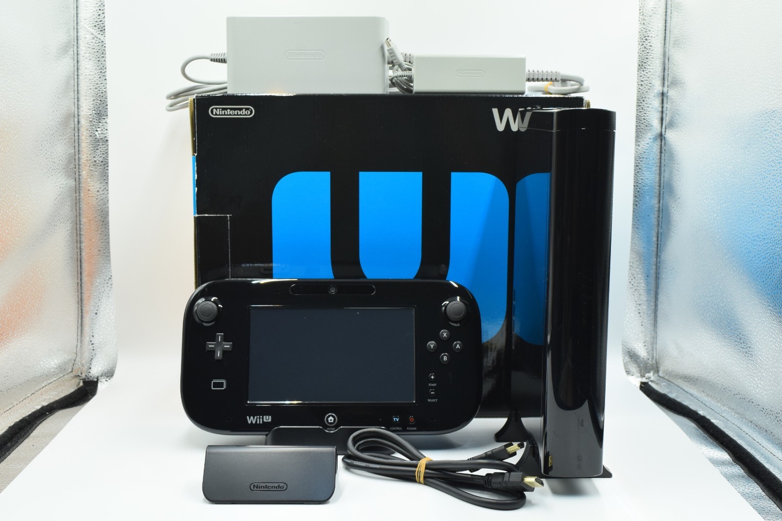 Nintendo Wii U Deluxe 32GB Black Console Tested w/ Box NTSC-J Japan