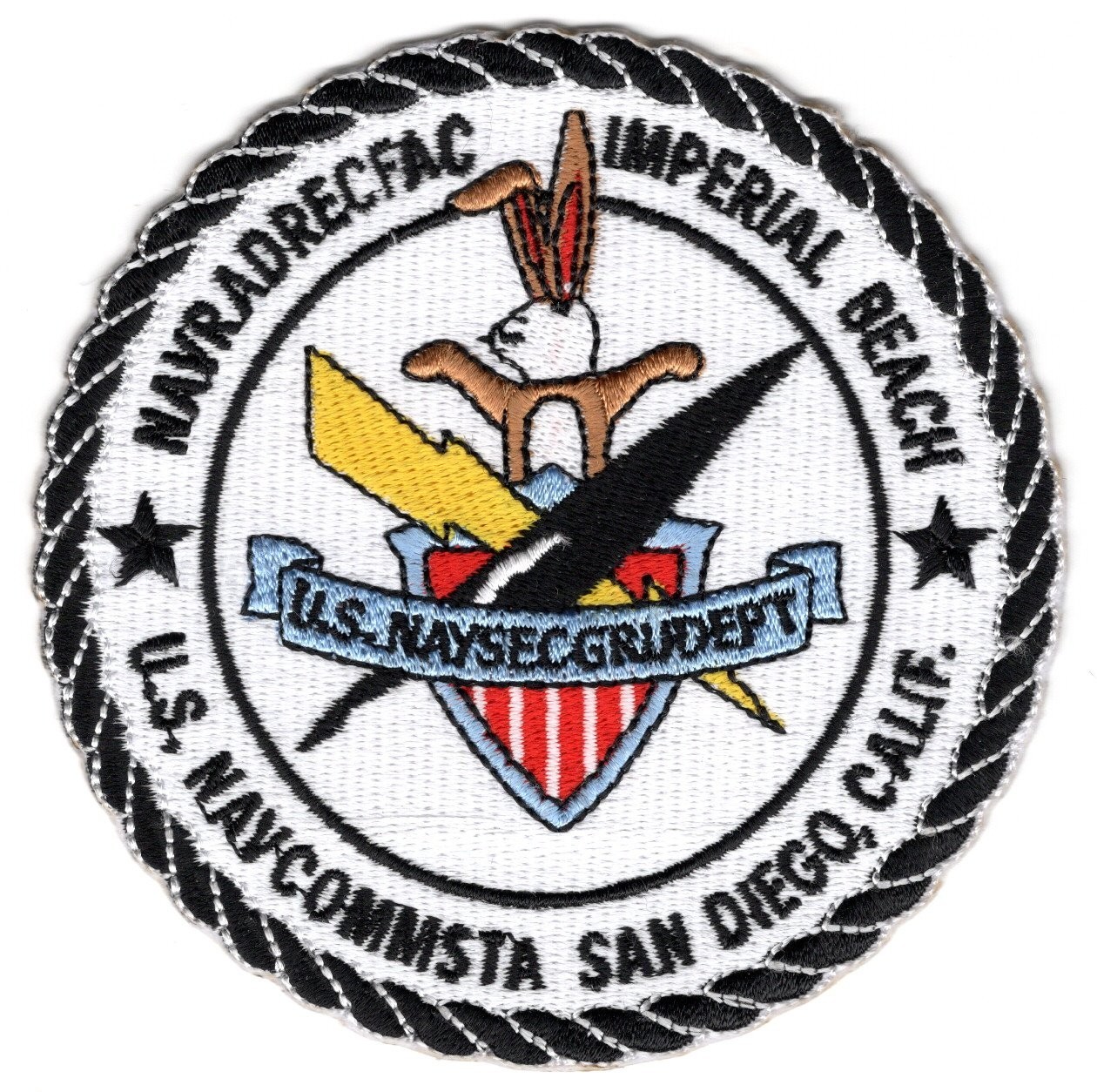 US NAVY COLOR  EMBROIDERED PATCH NSGD IMPERIAL BEACH - NEW LARGE 4" CT'S