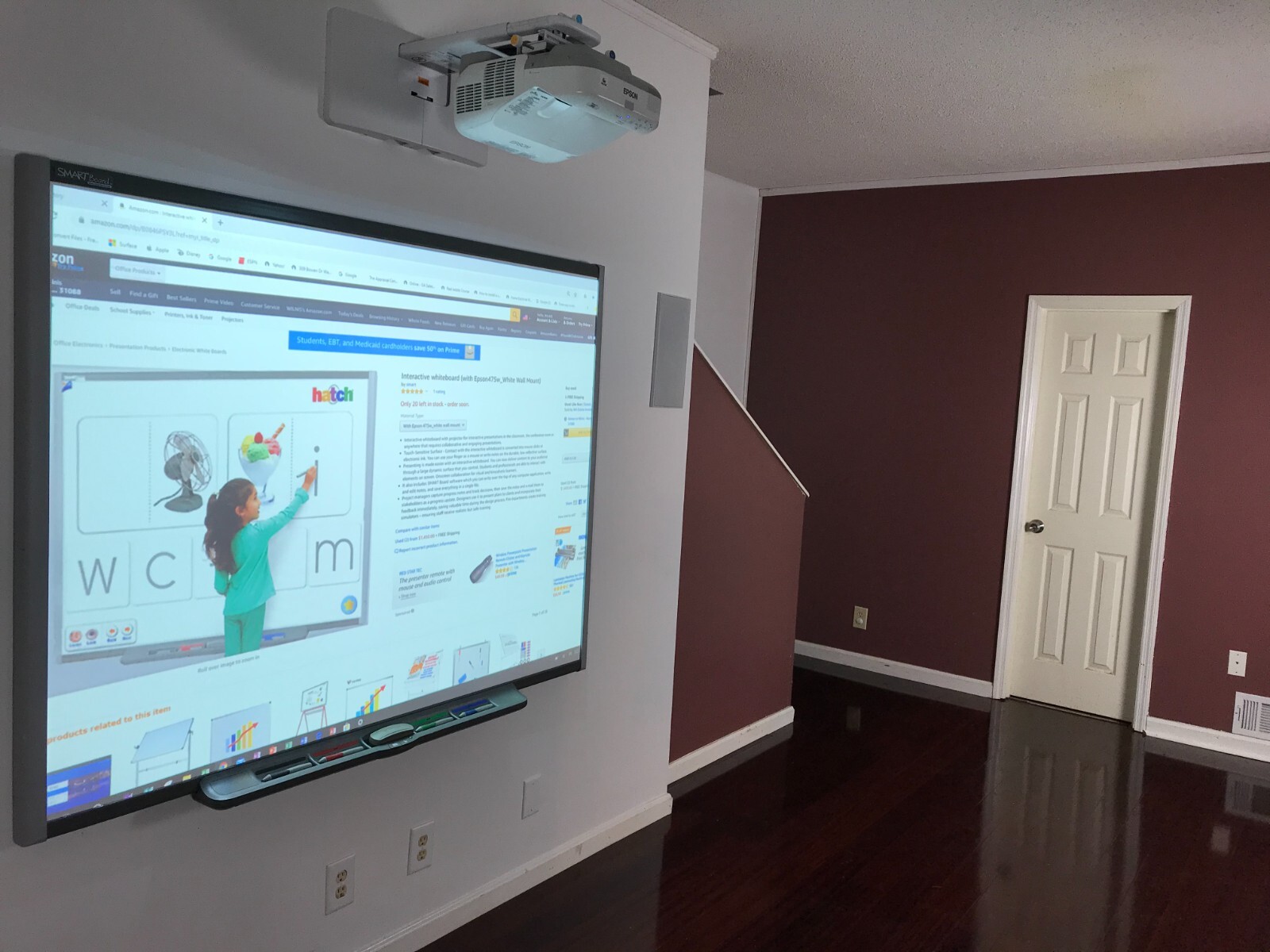 Interactive whiteboard system SB680 for school