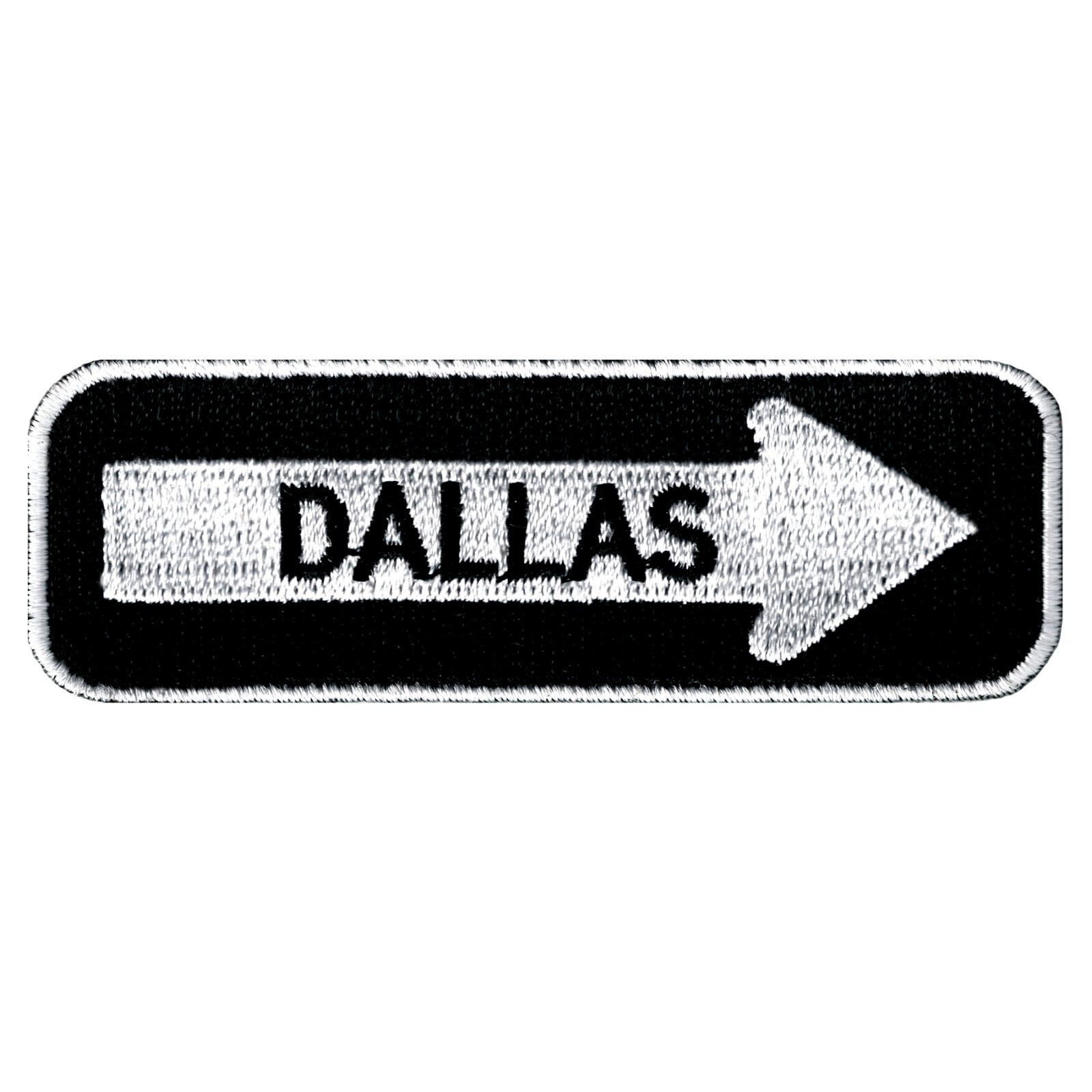 DALLAS ONE-WAY SIGN EMBROIDERED IRON-ON PATCH applique TEXAS SOUVENIR ROAD