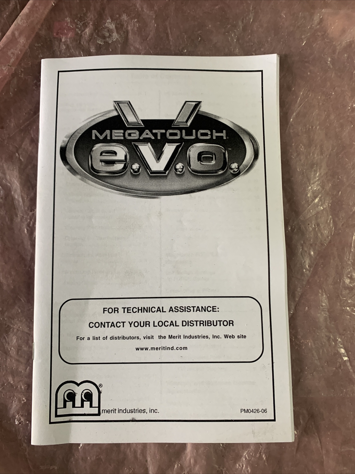 Evo  MERIT touchscreen countertop arcade video game manual