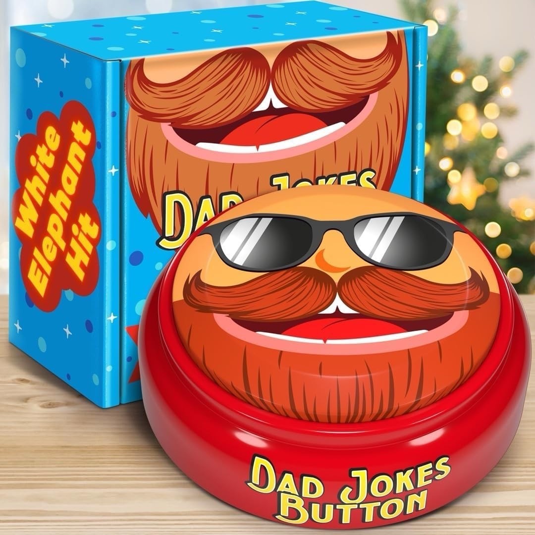 Stocking Stuffer for Dads 100+ Funny Dad Jokes in a Button Record Your Own Jokes