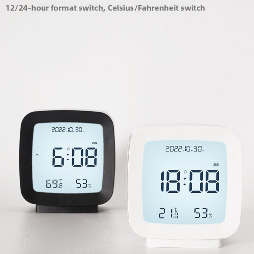 Portable Compact LCD Alarm Clock with Humidity and Temperature for Study Use