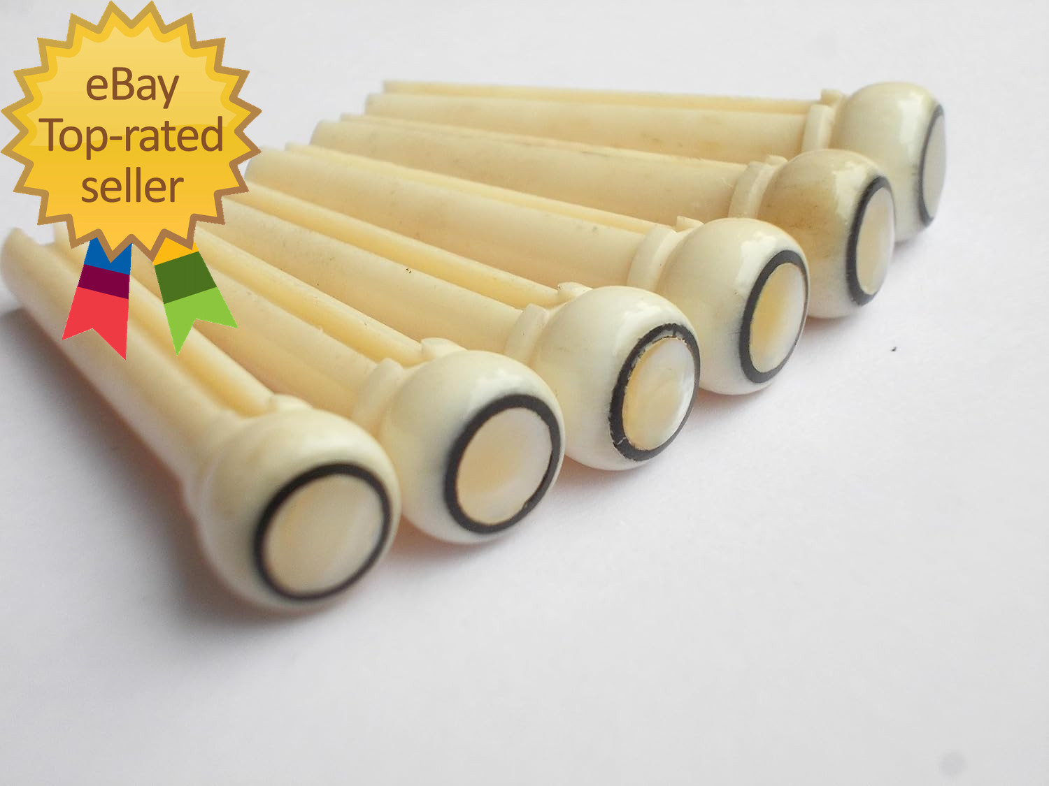6 Pcs Real Bone Acoustic Guitar Bridge Pins High Quality Easy to use and Carry