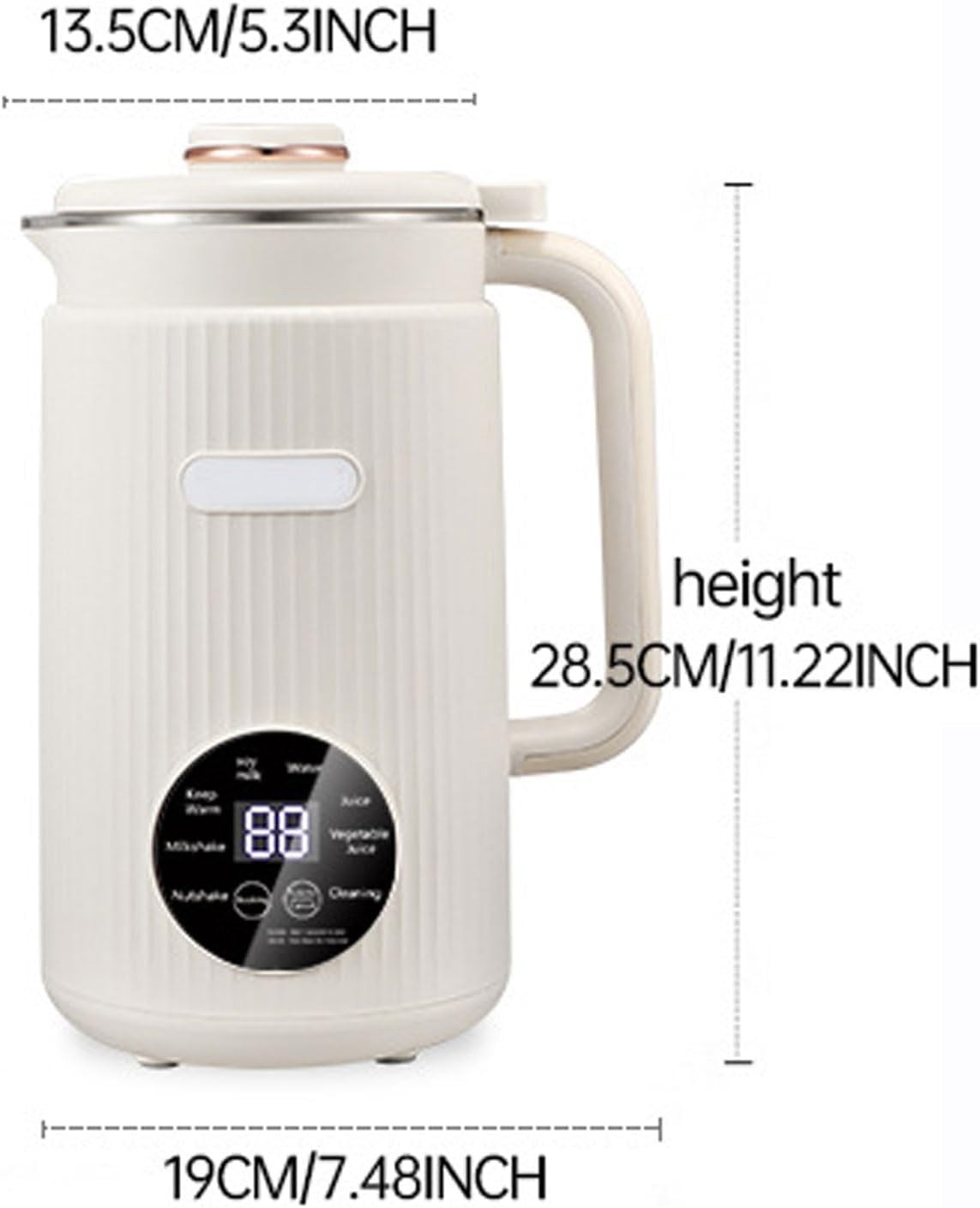 Nut Milk Soy Milk Maker Programmable Blender with Digital Display White