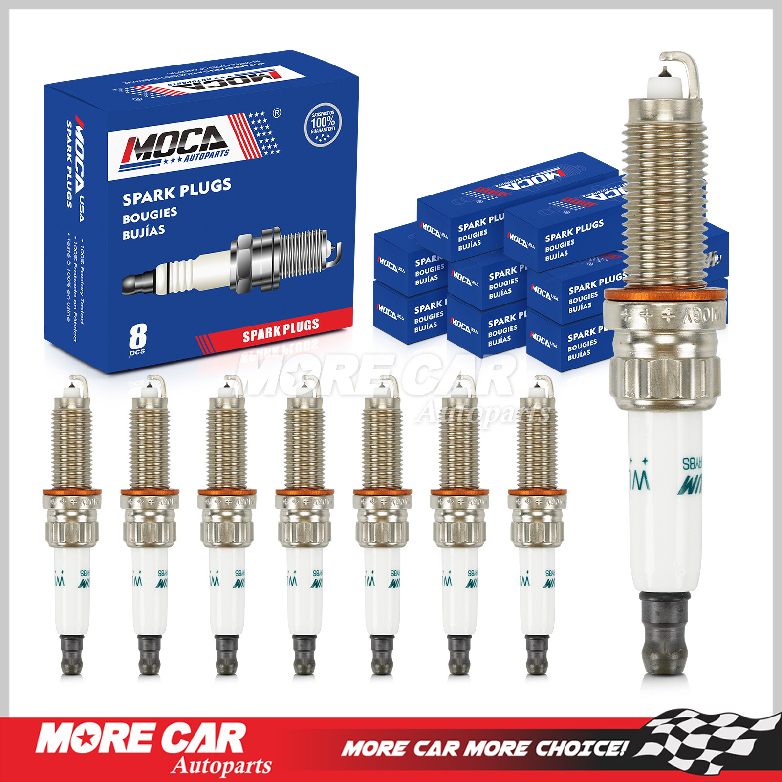 8pcs Spark Plugs for BMW 10-18 X5 X6 M6 550i 650i 750i xDrive Alpina B7 4.4L V8
