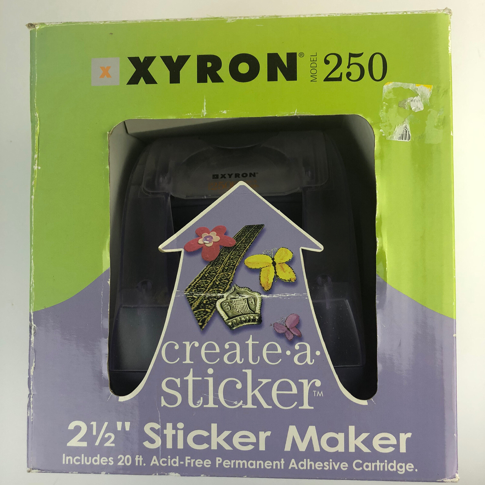 Xyron Create-a-Sticker Machine Model 250 Purple Permanent Adhesive Crafting HG32