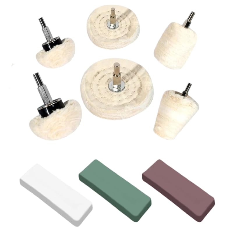 6PCS Buffing Wheels for Drill and 3 PCS Polishing Compounds, Wheel Polishing ...