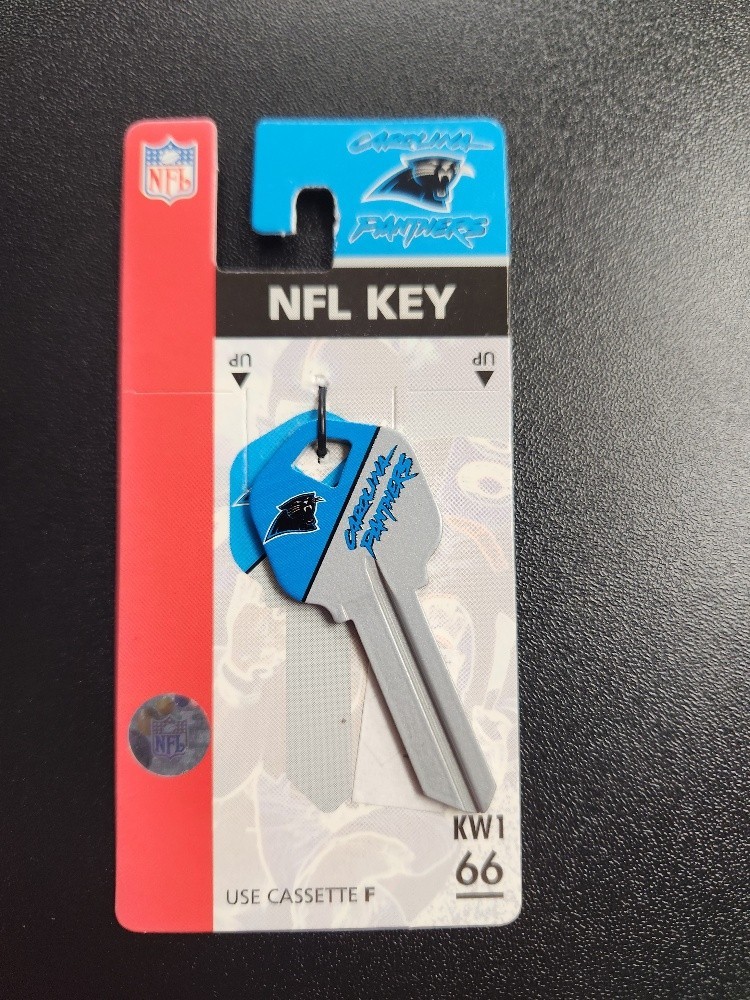 NFL CAROLINA PANTHERS KWIKSET KW1/KW10 KEYBLANK - READ DETAILS BELOW