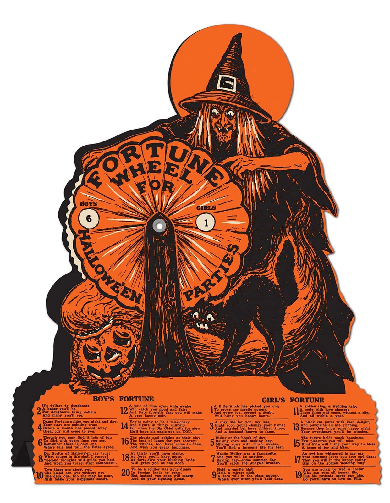 Witch Fortune Wheel Game, 9.25" x 6.75"