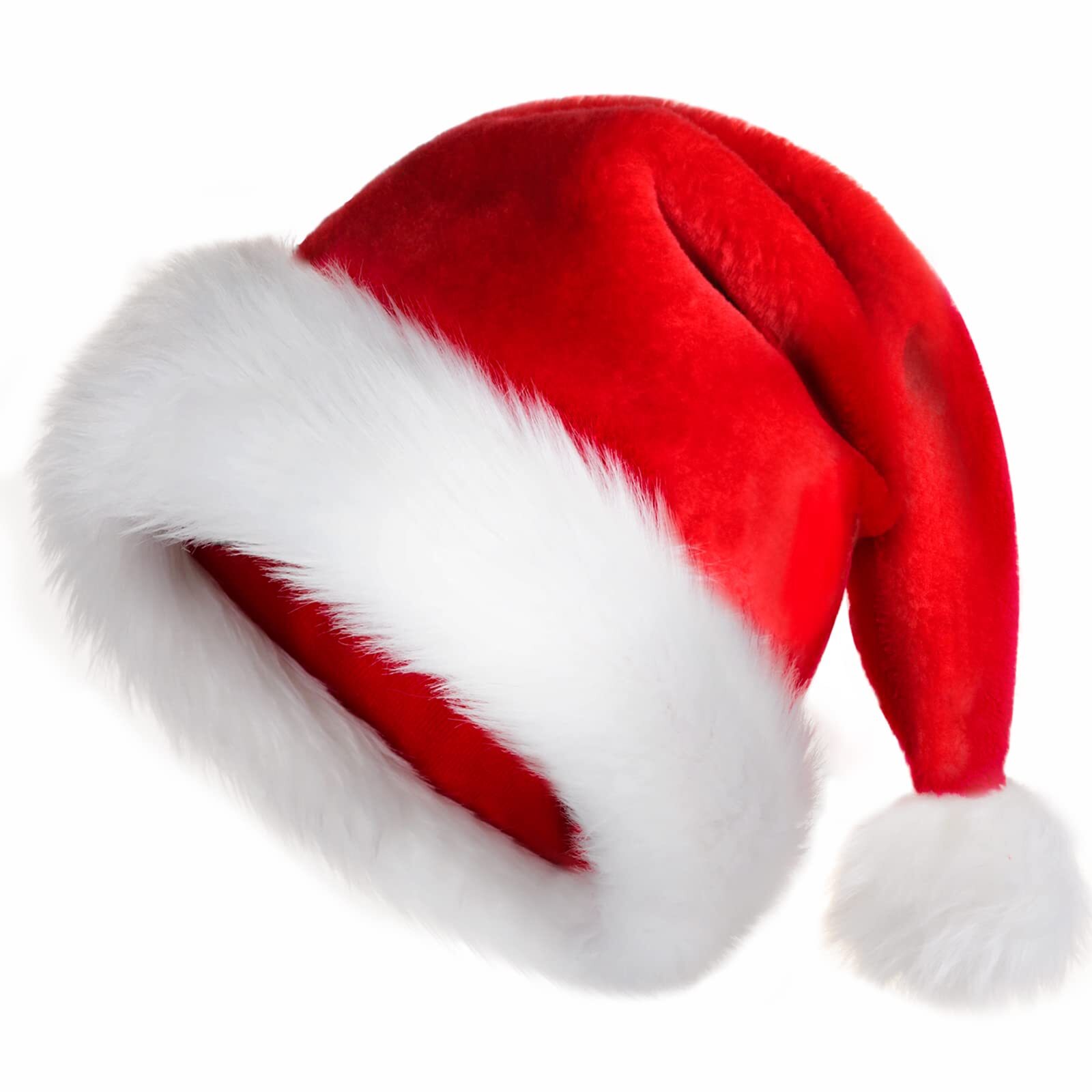 Christmas Hat Santa Hat Adult Xmas Holiday Hat for Women and Men - Extra Thic...