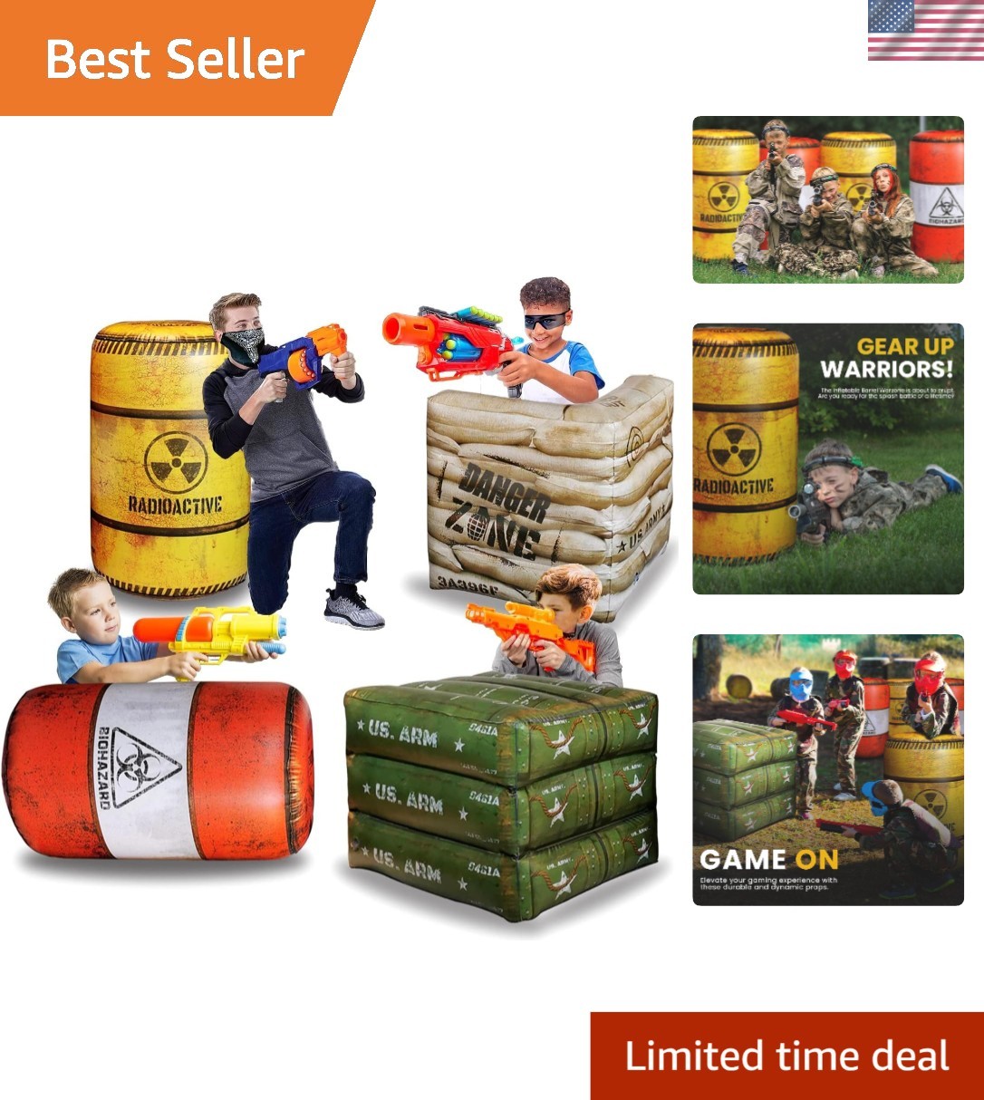 Multicolor Combat Inflatables Set - Ideal for Boys' Birthday Party Adventures