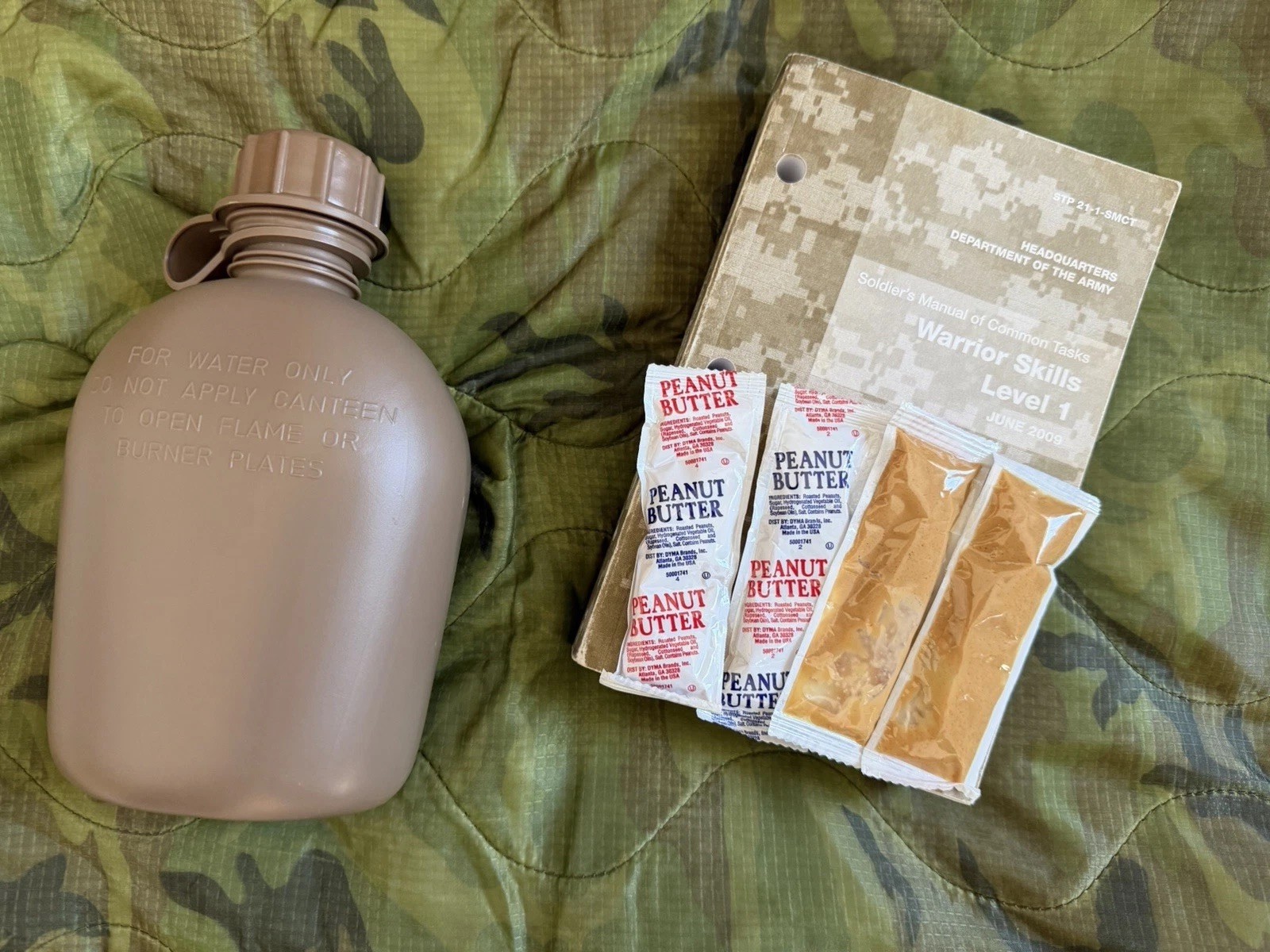 4 Pack  MRE Peanut Butter Basic Training DFAC Peanut Butter Packs Poco Pak