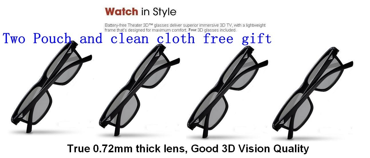 NEW VIZIO XPG204 THEATER 4 PACK PASSIVE 3D GLASS Free shipping free clean cloth