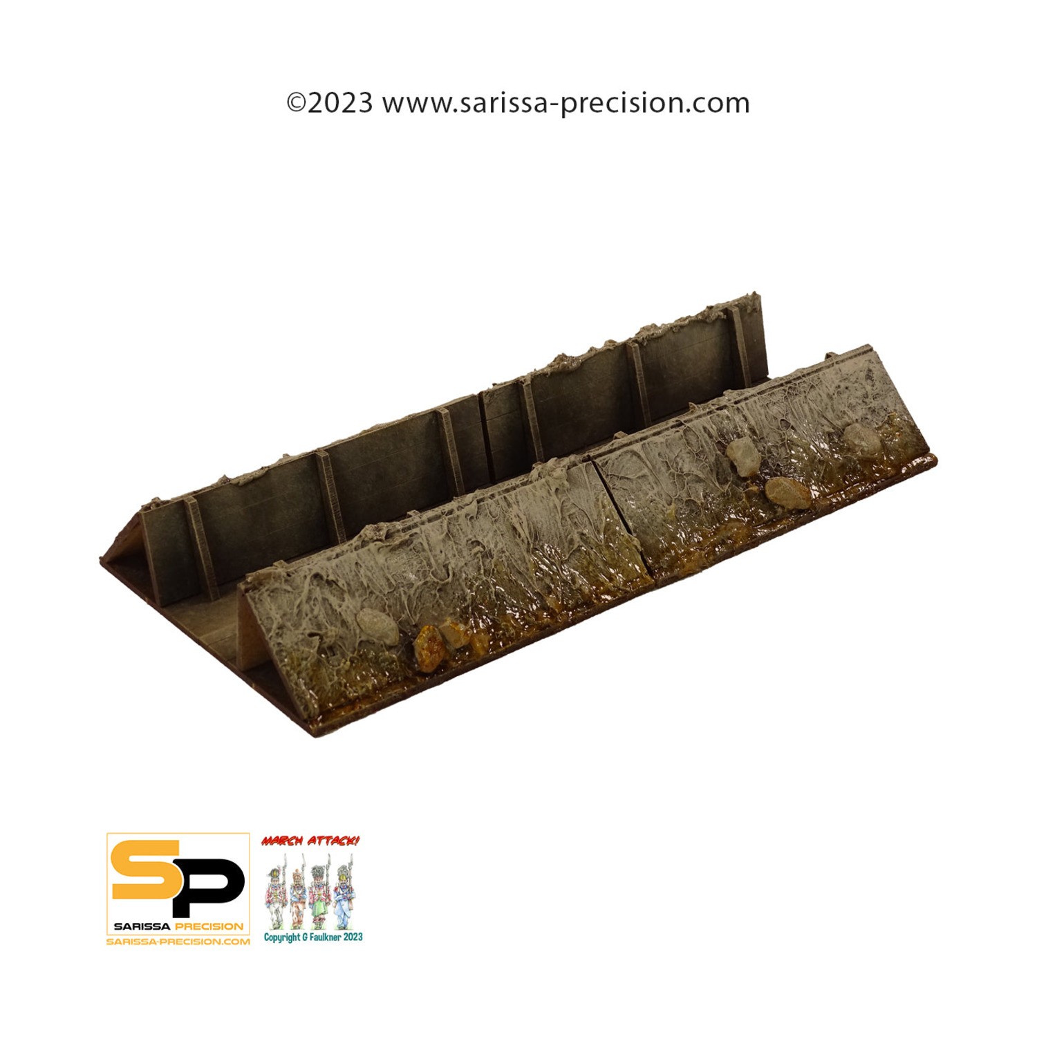 Sarissa Precision Terrain 28mm Trench - Straight (2) Pack SW (New)