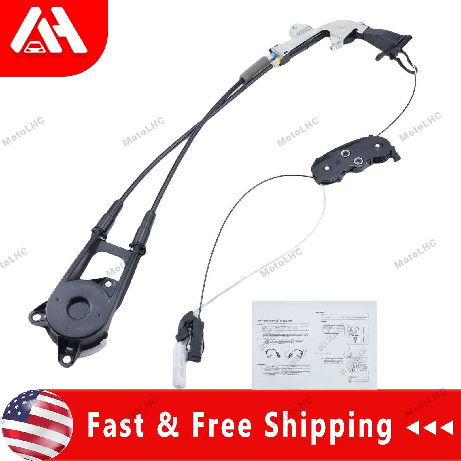 For 2011-2020 Toyota Sienna Power Sliding Door Cable Assembly Driver Left Side