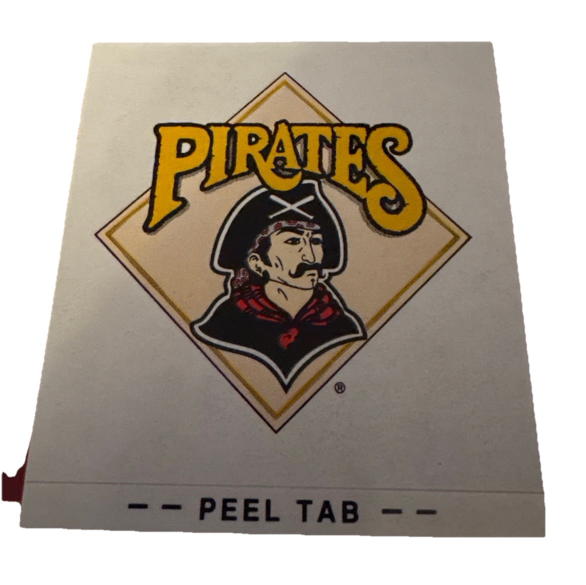 Vintage Pittsburgh Pirates Logo Sticker Peel Tab MLB Baseball Decal