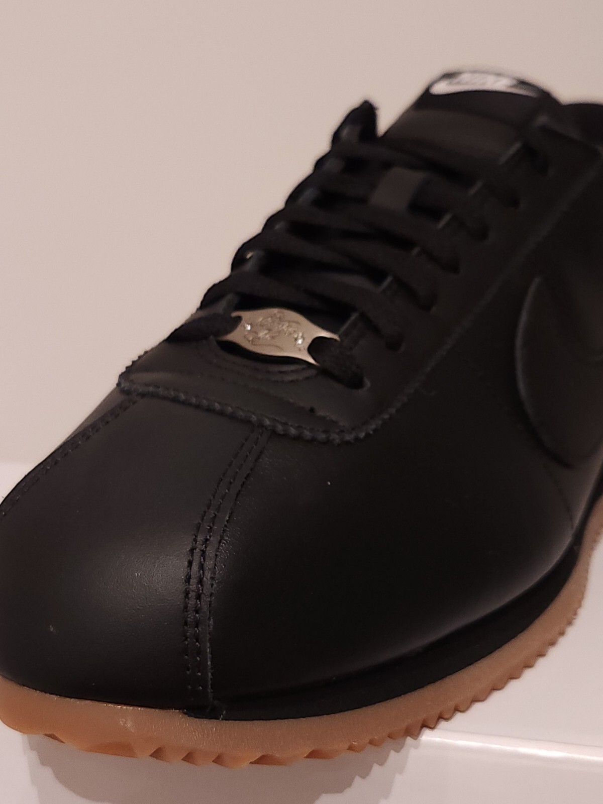 Men's Nike Cortez Prm Leather 2024 Triple Black Gum Rubber All Black All Sizes