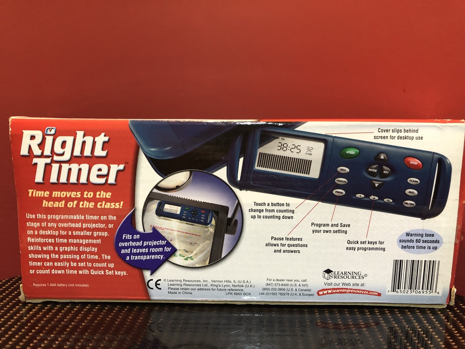 Learning Resources Right Timer LER6955 Overhead / Desktop Timer Free US Shipping