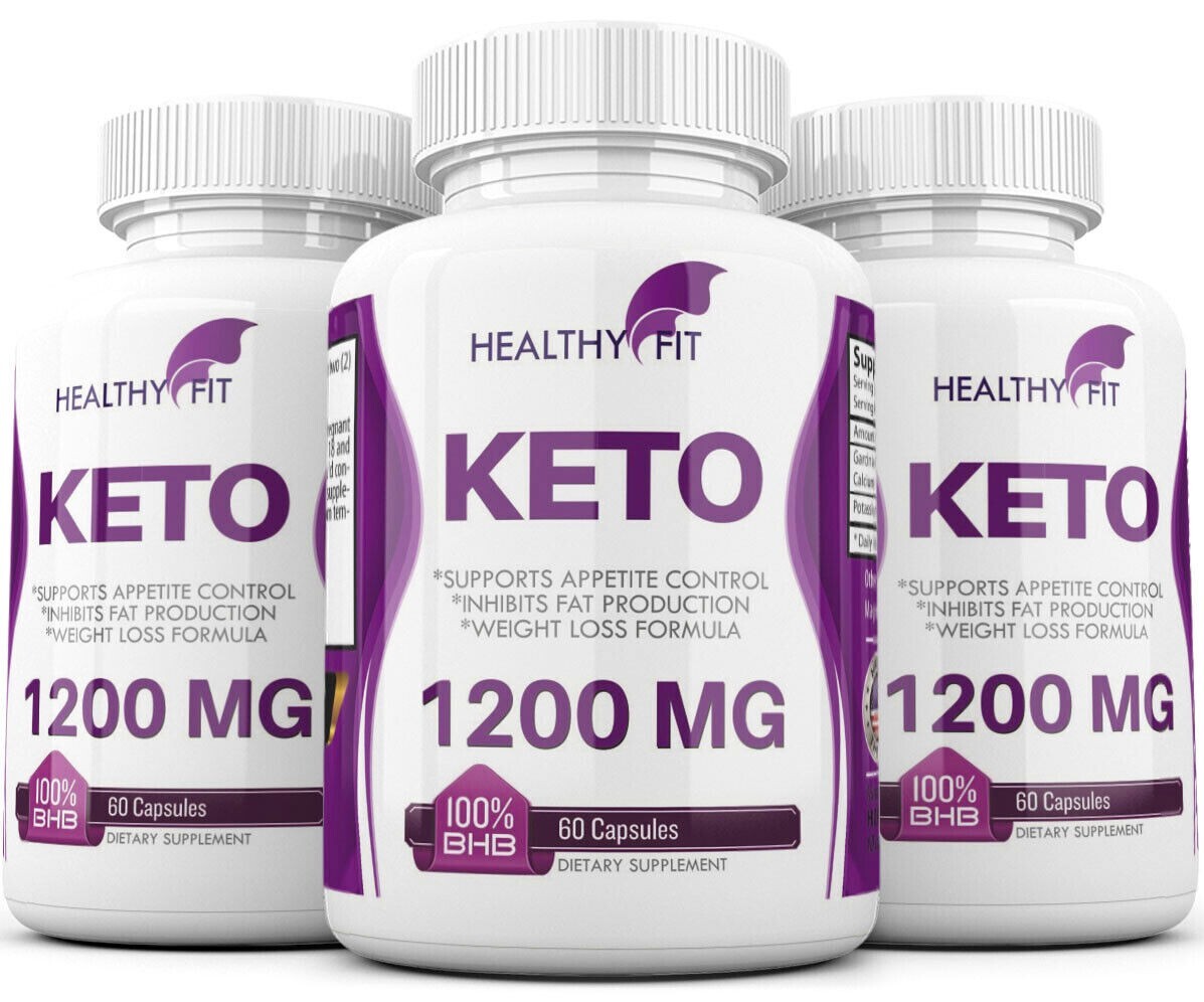 3 X KETO BHB 1200mg PURE Ketone FAT BURNER Weight Loss Diet Pills Ketosis