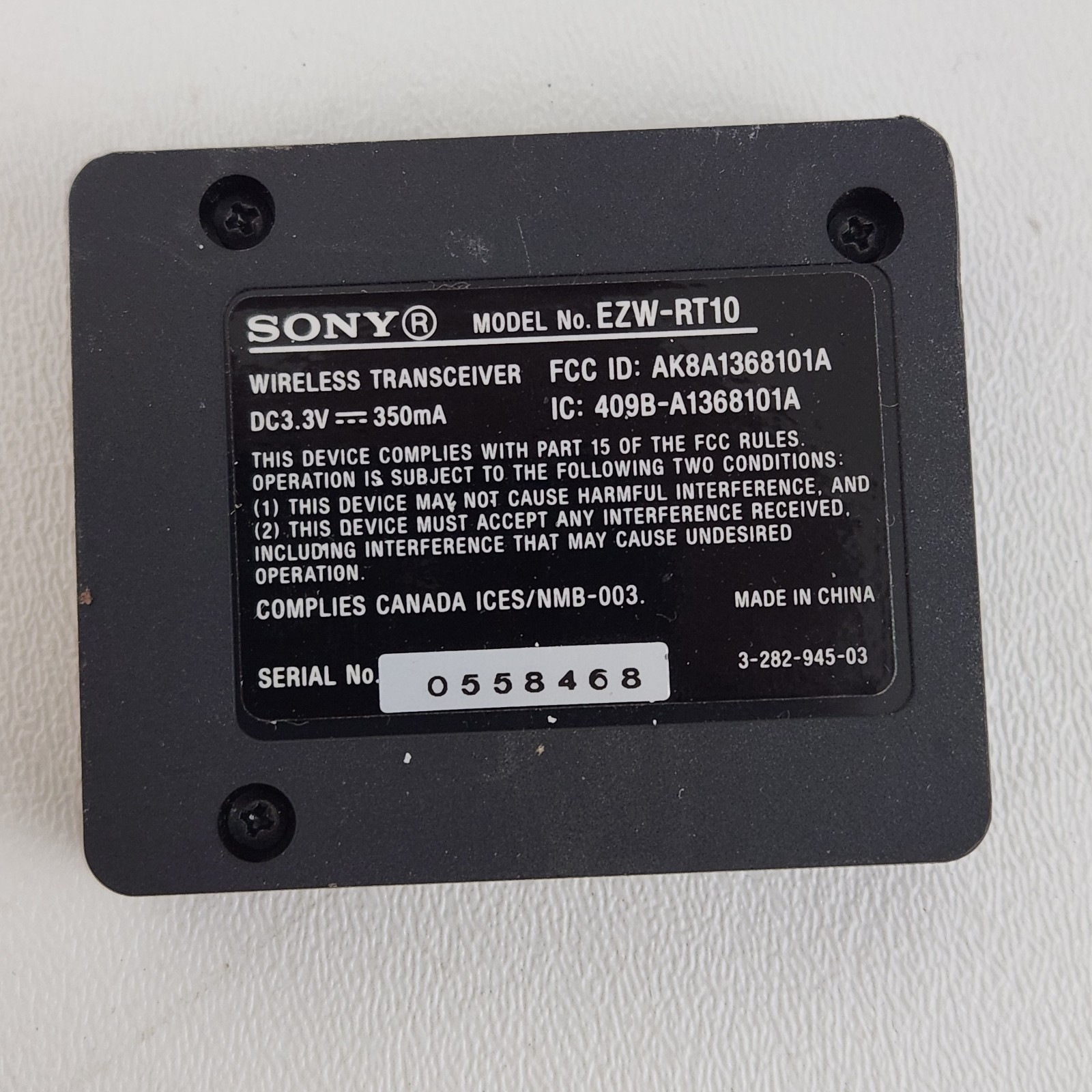 Genuine OEM Sony S-Air Model EZW-RT10A Replacement Wireless Transceiver Card