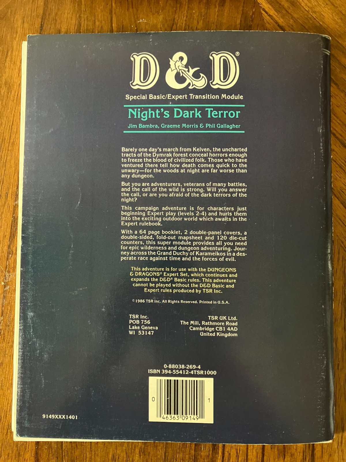 Dungeons & Dragons B10 Night's Dark Terror - Vintage - Map + some counters