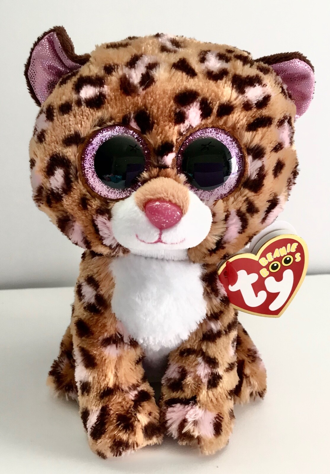 TY PATCHES LEOPARD /CAT 6" BEANIE BOOS-RETIRED, HTF, NEW W/ MINT RED TAG*SO SOFT
