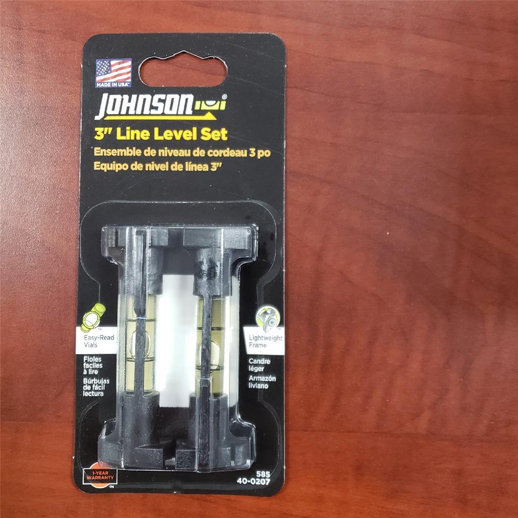 = Johnson 3" Line Level Set Easy Read Lightweight Frame 585 40-0207