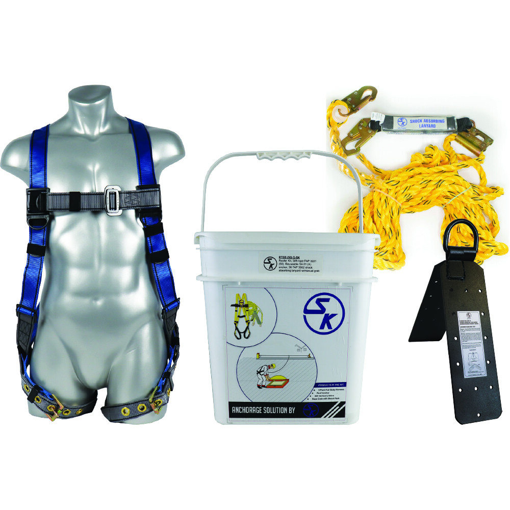 Roofers Safety Bucket 50 ft. Vertical Life Line (Harness Style: Tongue & Buckle)