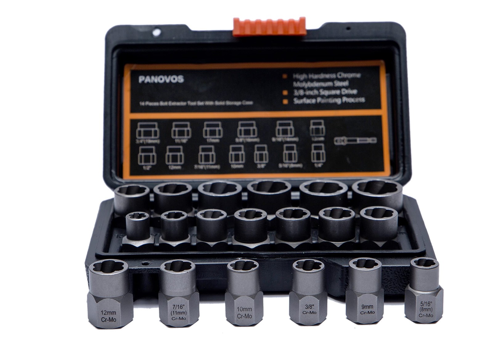 Screw Bolt Nuts Extractor Socket Set, 14 Pieces Impact Bolt & Nut Remover Set...