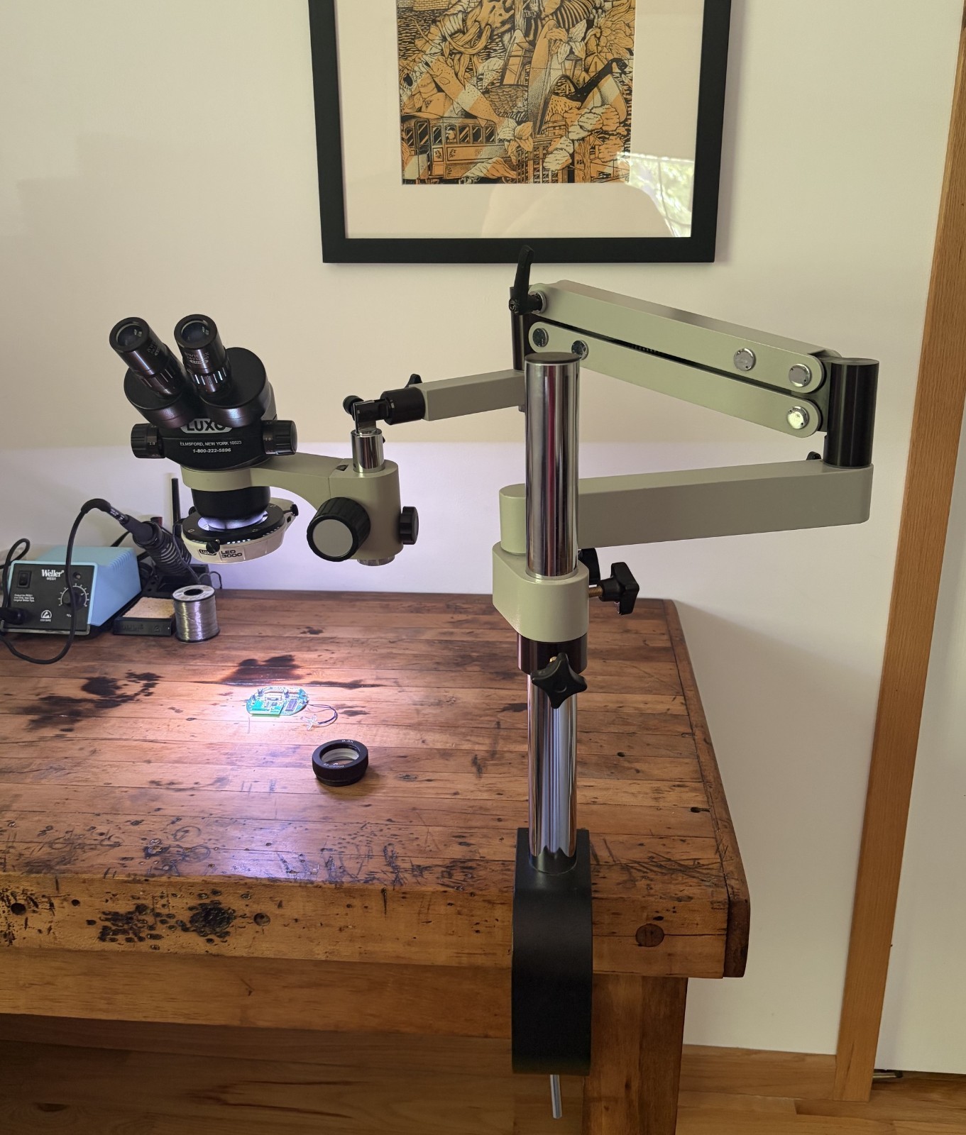 Luxo 273 Binocular ESD-safe Microscope With Articulating Arm - for manufacturing