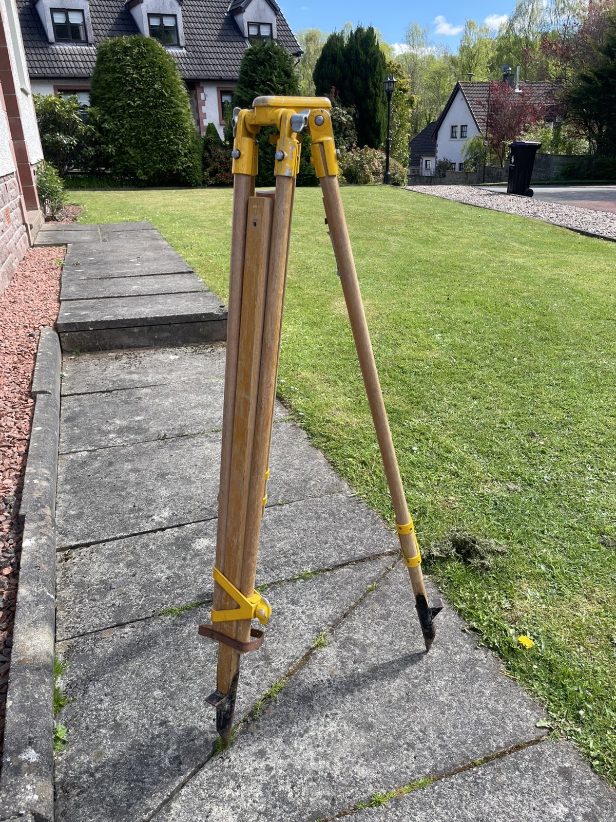 Vintage Surveyors Wooden Tripod / Theodolite