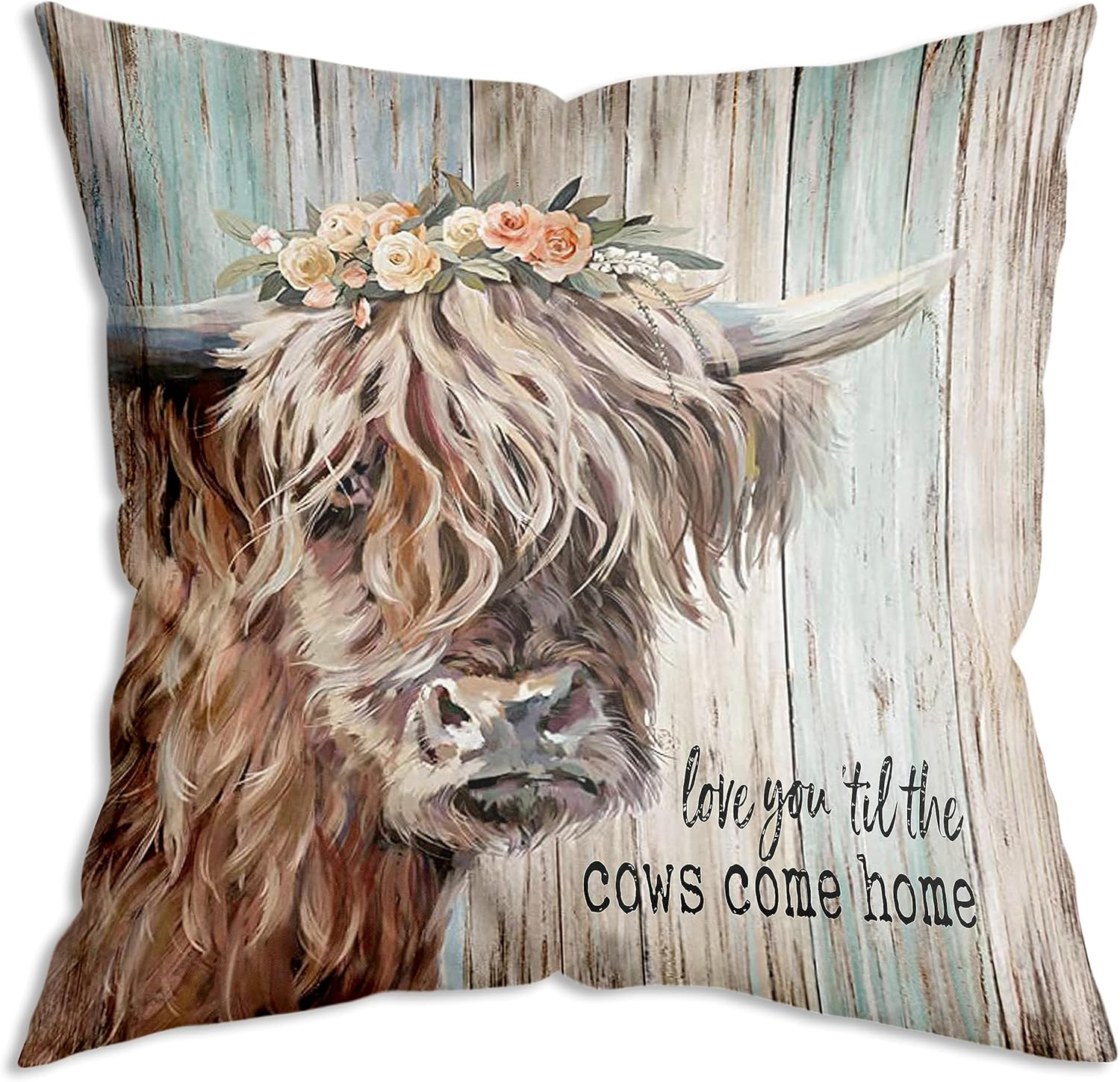 Love You Tilthe Cows Come Home Cows Cow Art Farmhouse Throw Pillow Cover Decor V