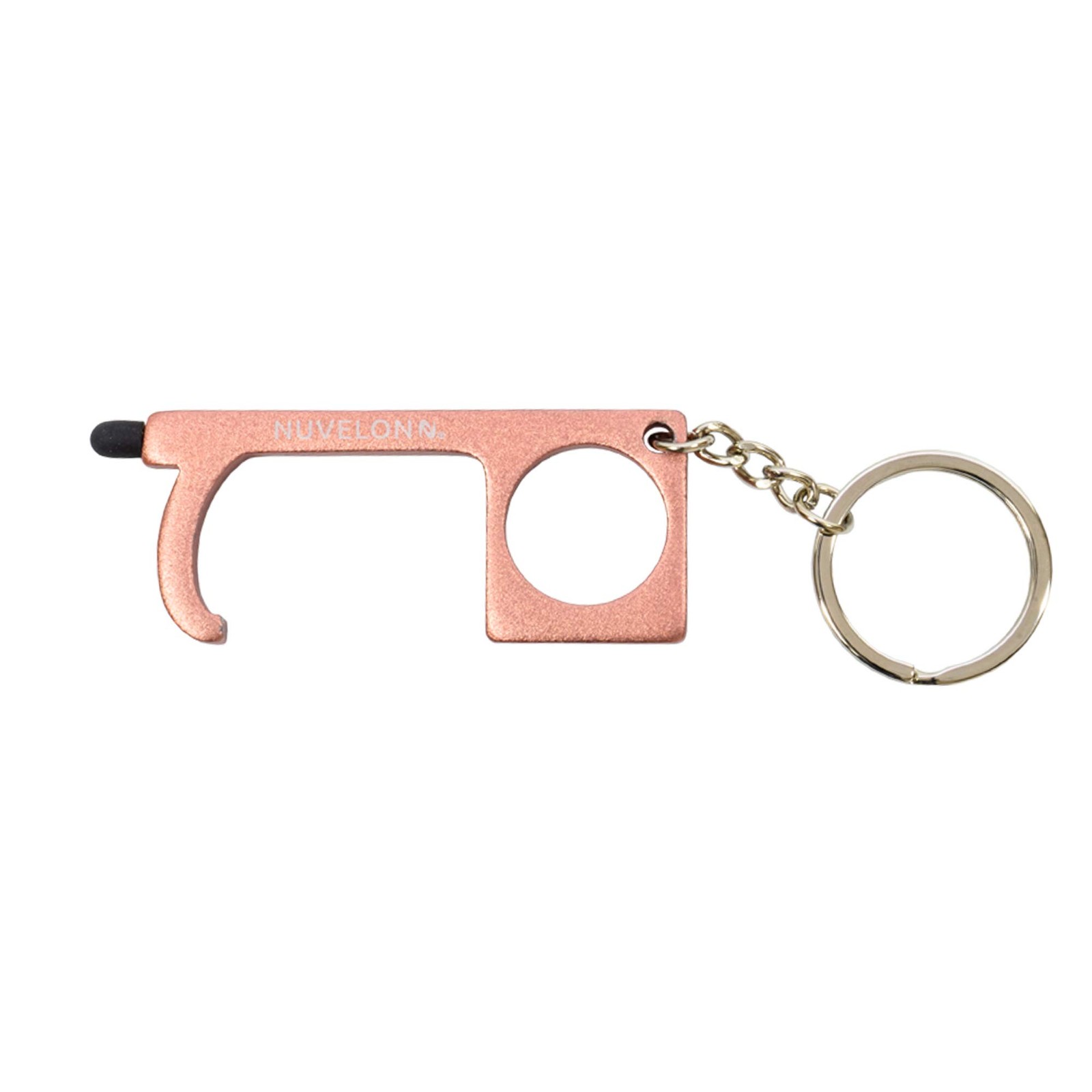 Nuvelon No Touch Door Opener Tool with Stylus Tip, Rose Gold