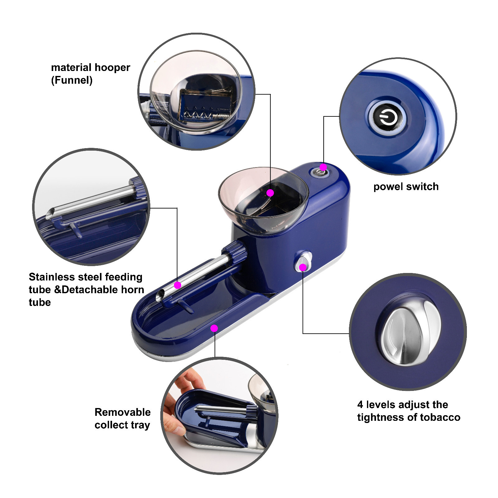 Electric Cones Rolling Machine Automatic Cone Loader Portable Filling Maker USA