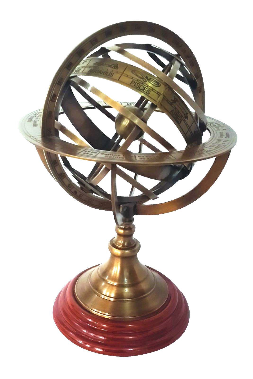 Collectible Engraved Brass Armillary Nautical Sphere Vintage Globe 12 Inch Decor