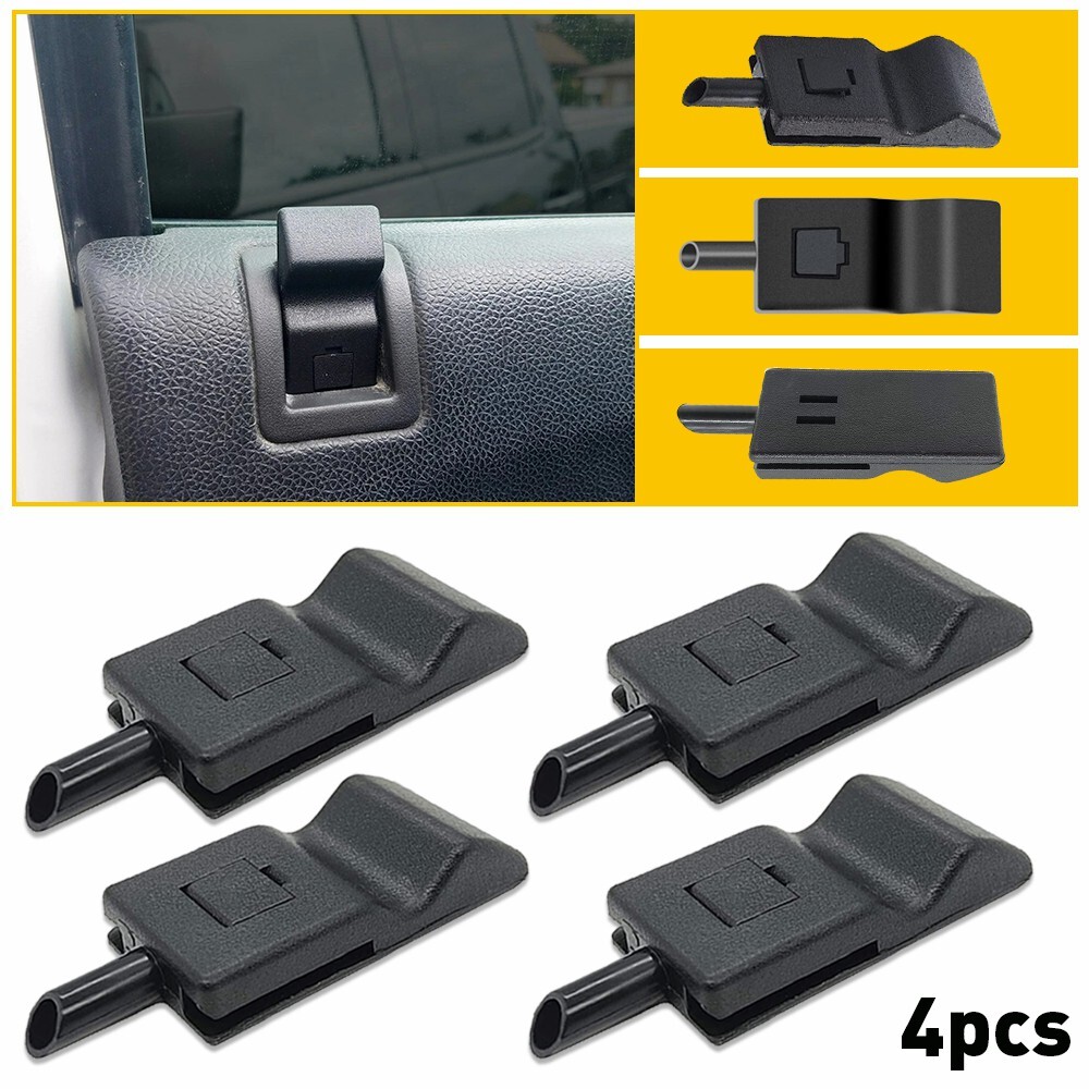 Door Lock Knob Front Rear Black 4 PCS For 2007-2013 Chevy/GMC Silverado/Sierra