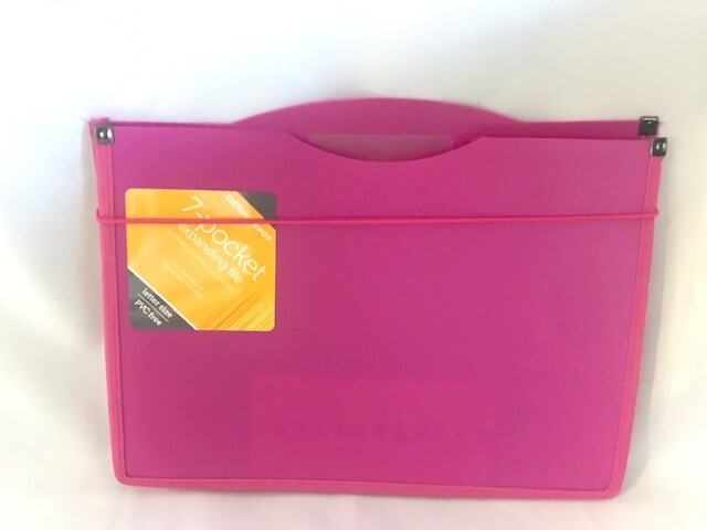 Office Depot 7-Pocket Poly Expanding File, Elastic Closure, Assorted Colors