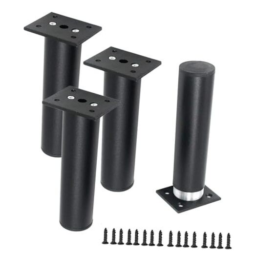 Furniture Legs 6 Inch Length Adjustable Desk Table Furniture Foot 6 inch Black