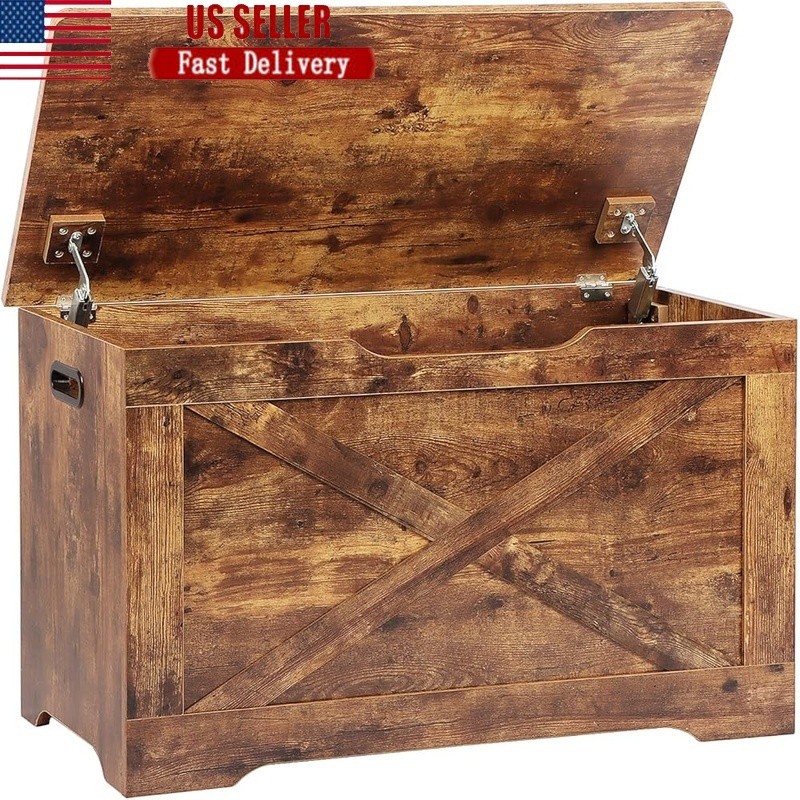 Multifunctional Storage Bench W/ Safety Hinges & Large Capacity Home Use